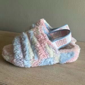 Ugg pink and blue slippers, size 7